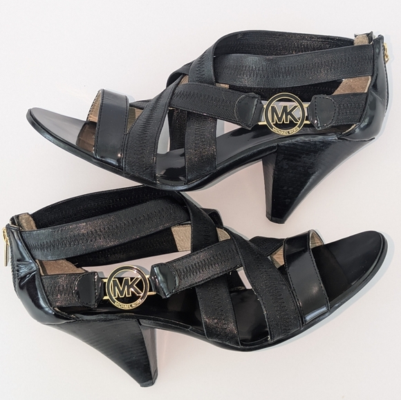 Michael Michael Kors Women's Size 9.5 Robertson Strappy Cross Strap Cone Heels - Picture 8 of 16